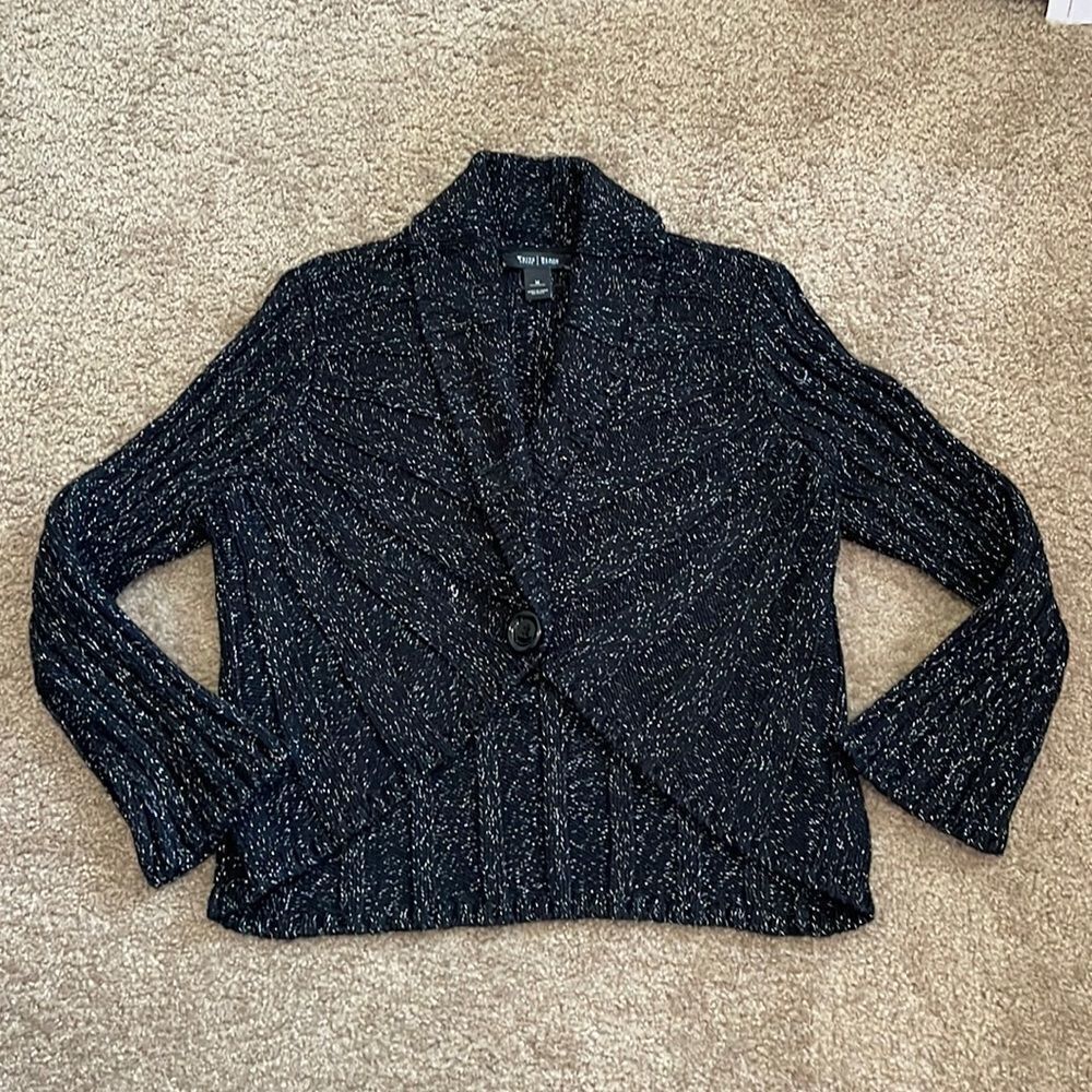 White House Black Market Sweater Size Medium Black/Silver